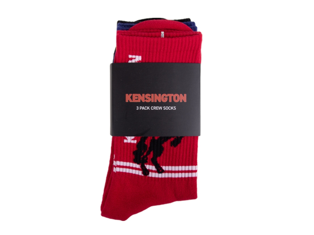 Crew Socks 3-Pack Blue/Black/Red